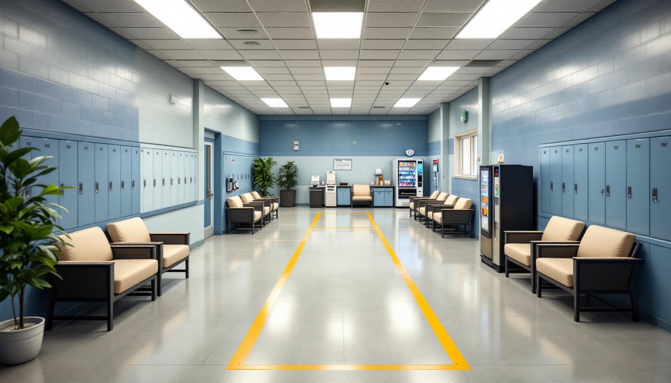 Visitation facilities and waiting area at NYSDOC Orleans Correctional Facility