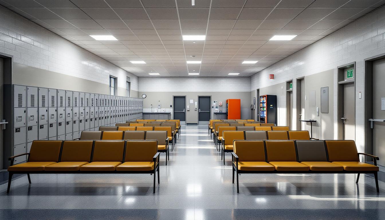 Visitation facilities and waiting area at Oneida County Correctional Office