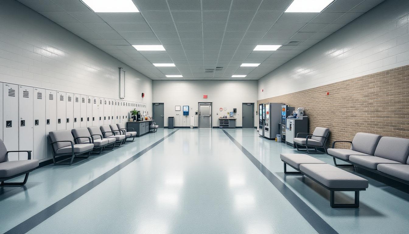 Visitation facilities and waiting area at Schenectady County Sheriff
