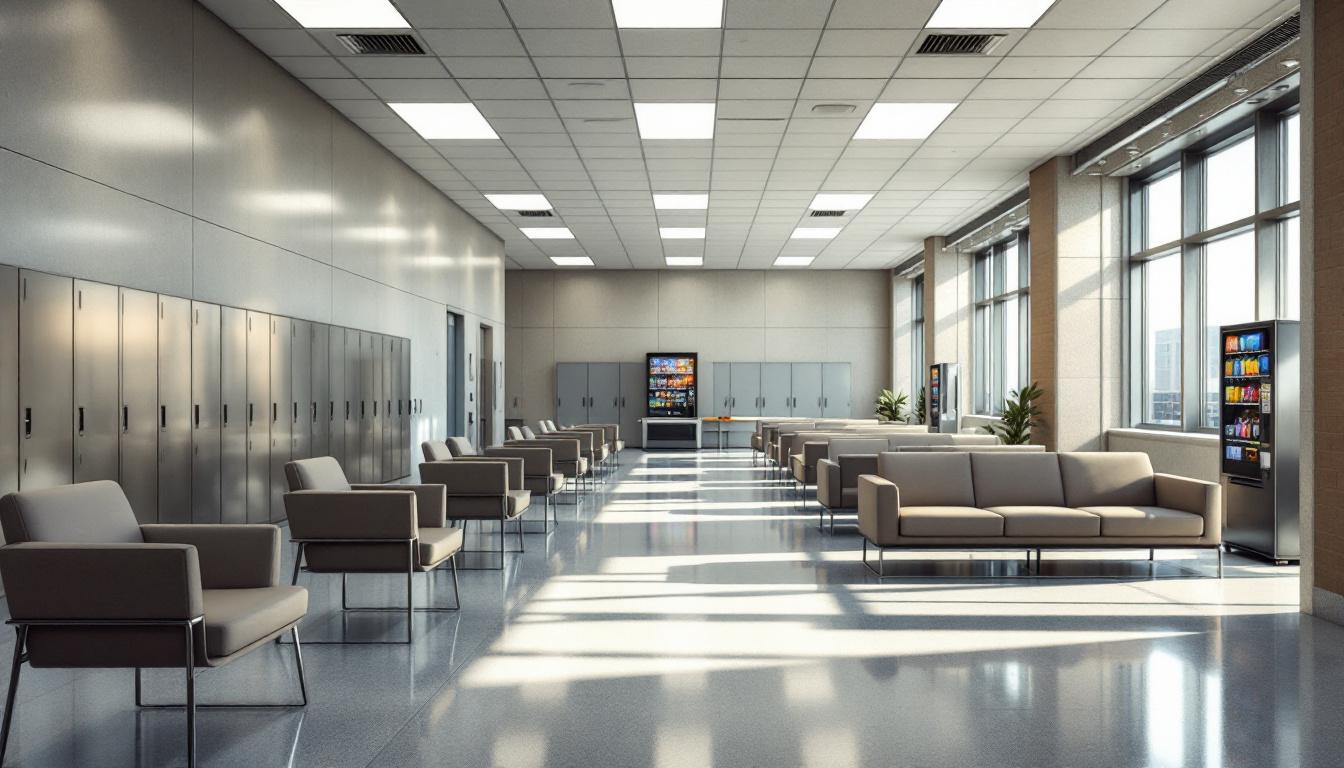 Visitation facilities and waiting area at Coxsackie Correctional Facility