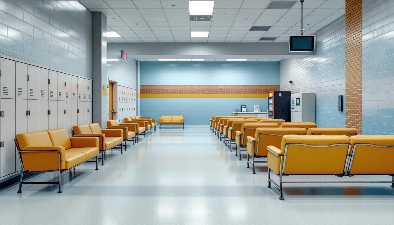 Visitation facilities and waiting area at Wayne County Jail