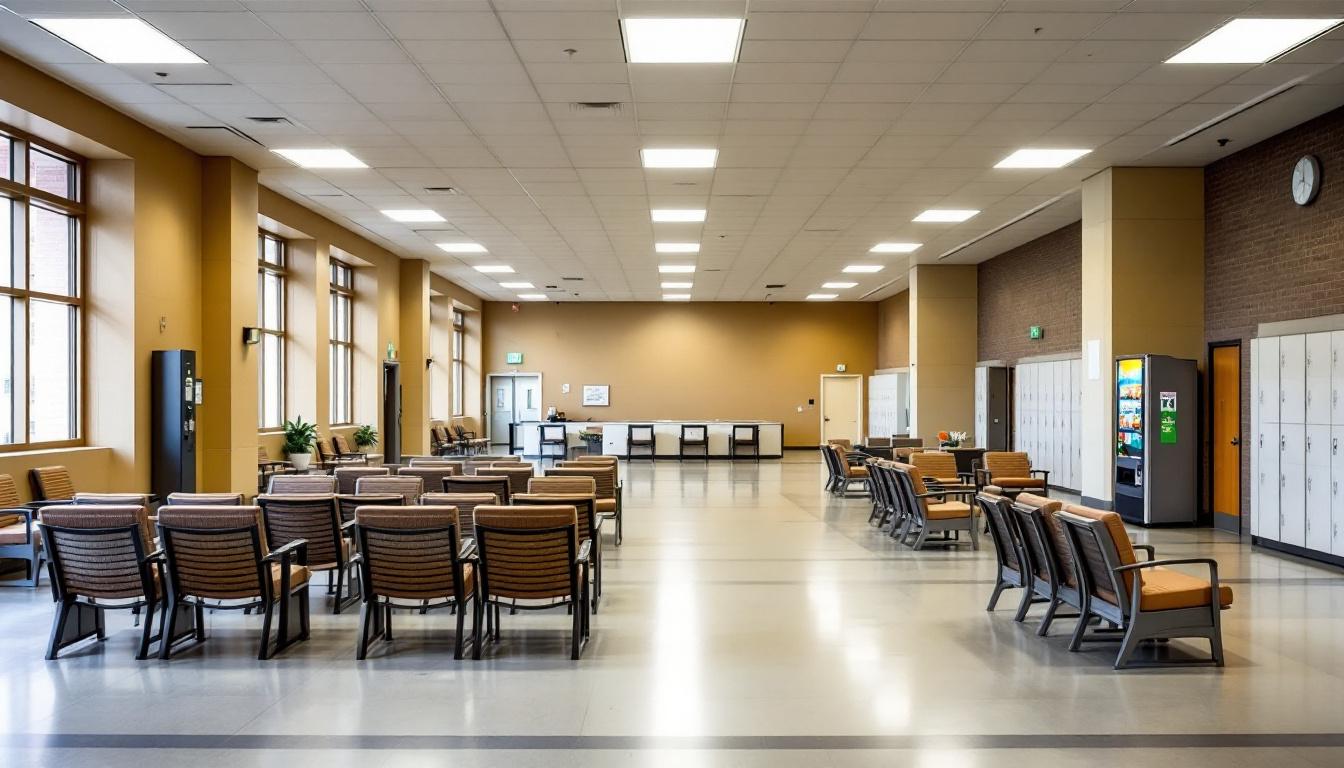 Visitation facilities and waiting area at Rensselaer County Sheriff