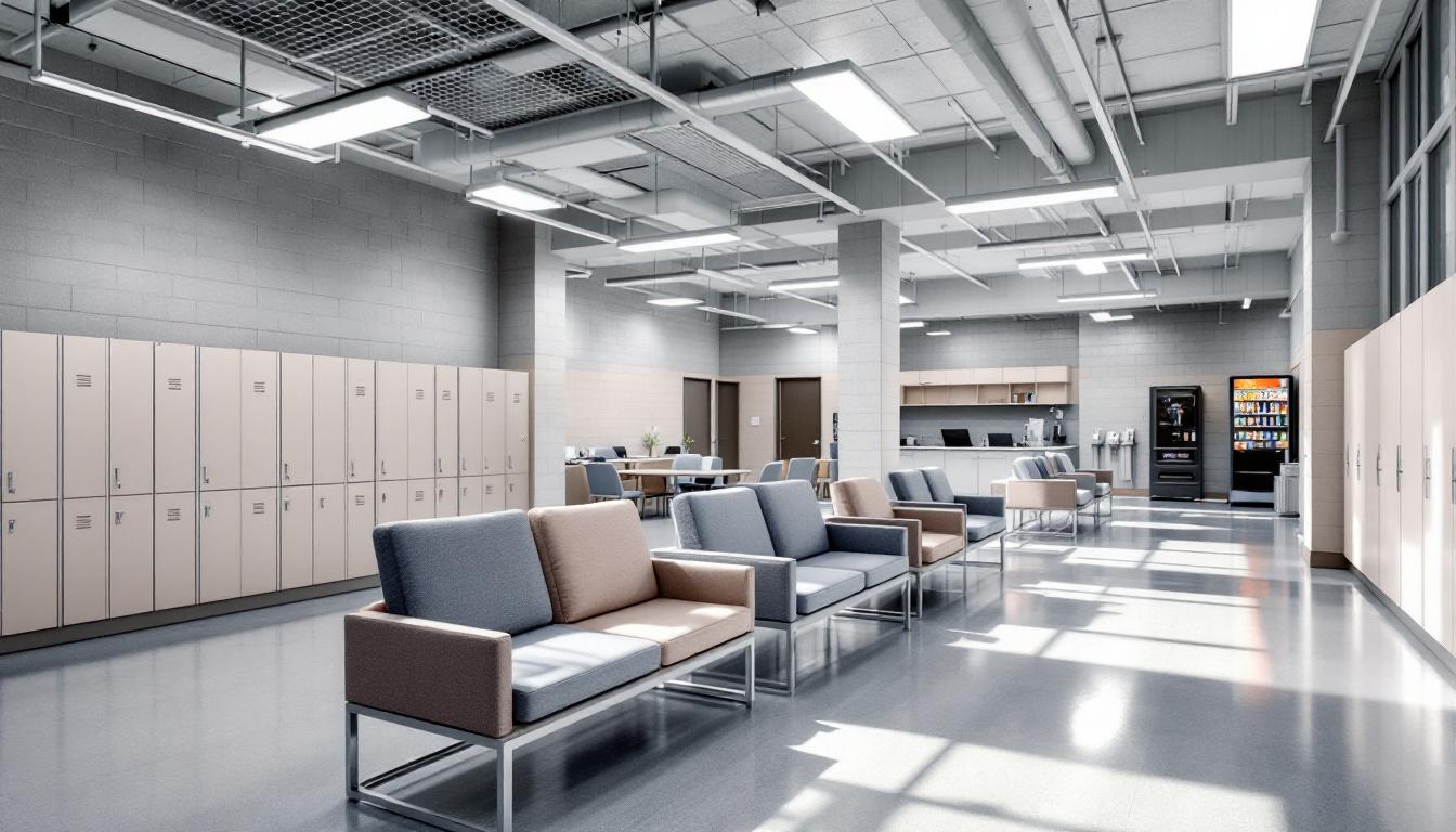 Visitation facilities and waiting area at Pitt County Detention Center
