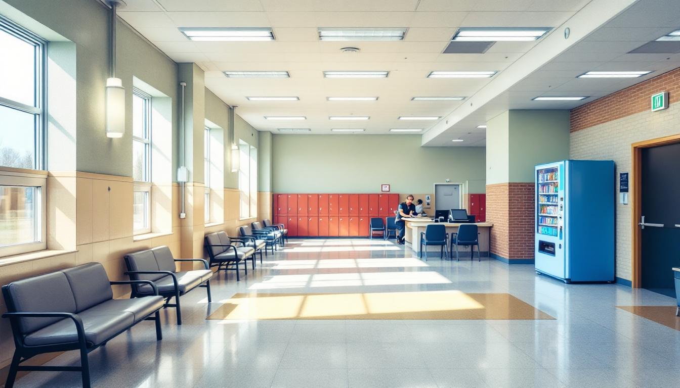Visitation facilities and waiting area at Harnett Correctional Institution