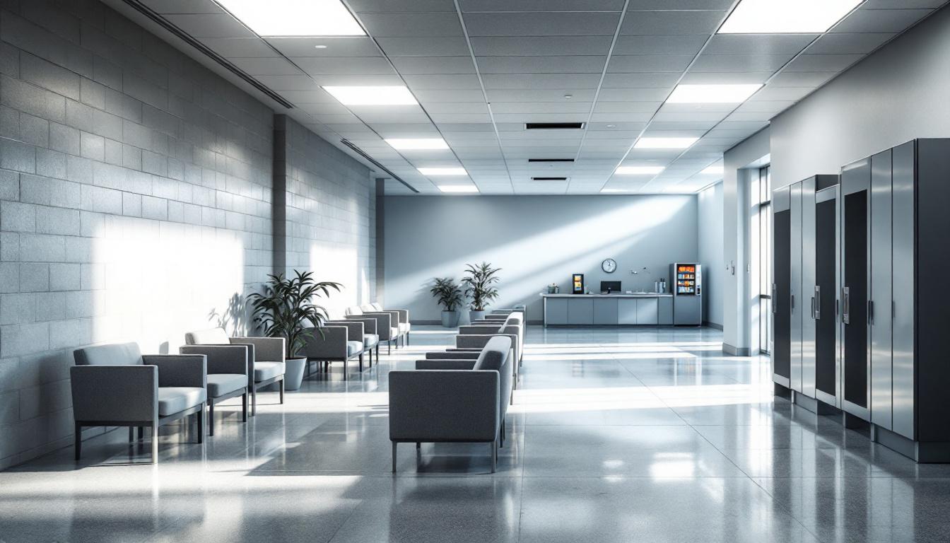Visitation facilities and waiting area at Swannanoa Correctional Center for Women
