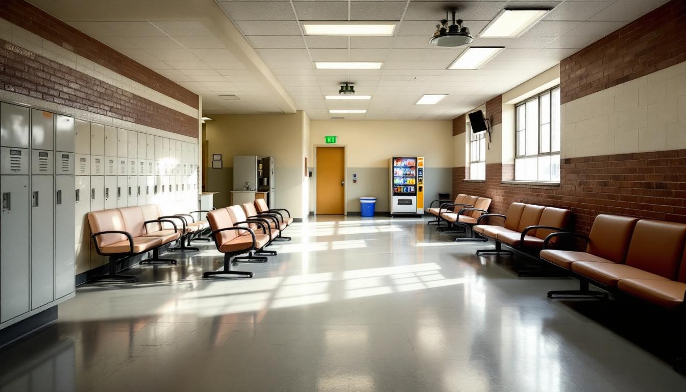 Visitation facilities and waiting area at Craven Correctional Institution