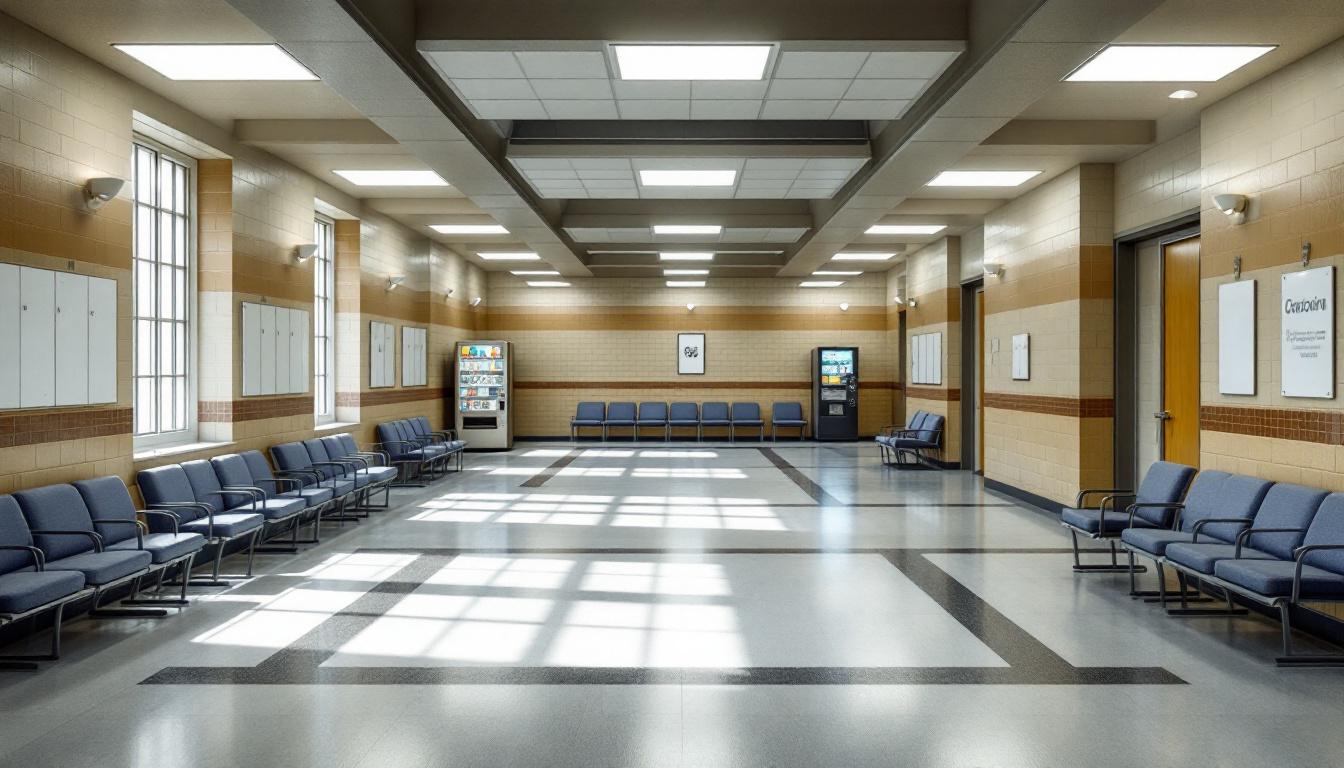 Visitation facilities and waiting area at Rivers Correctional Institute