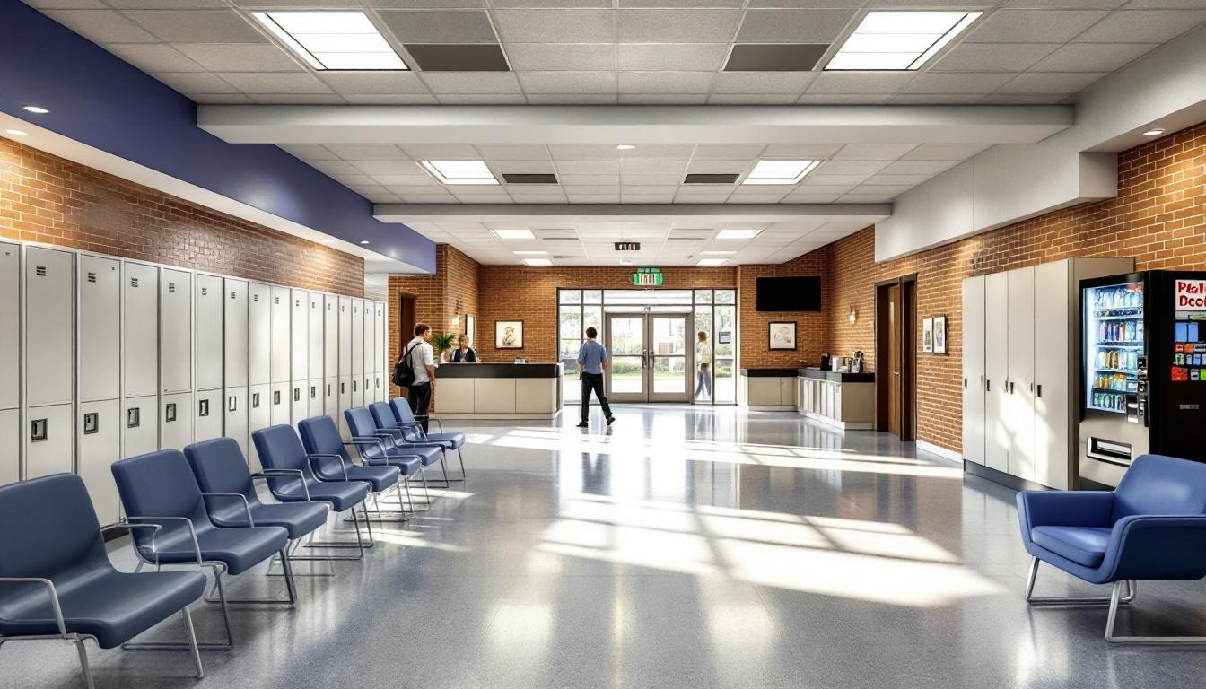 Visitation facilities and waiting area at Jackson County Jail