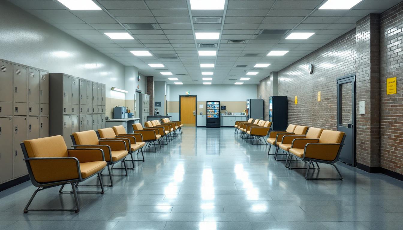 Visitation facilities and waiting area at Piedmont Correctional Institution