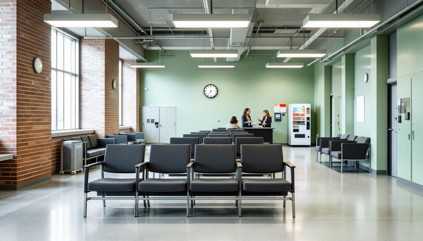 Visitation facilities and waiting area at FCI Butner Medium II
