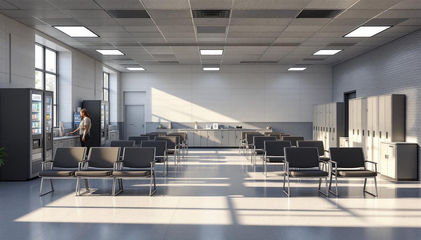 Visitation facilities and waiting area at Tabor Correctional Institution