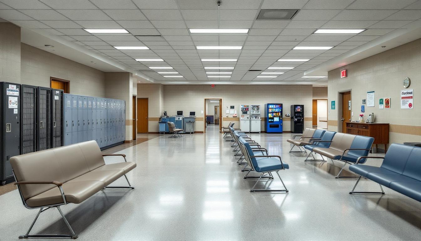 Visitation facilities and waiting area at Bladen County Jail