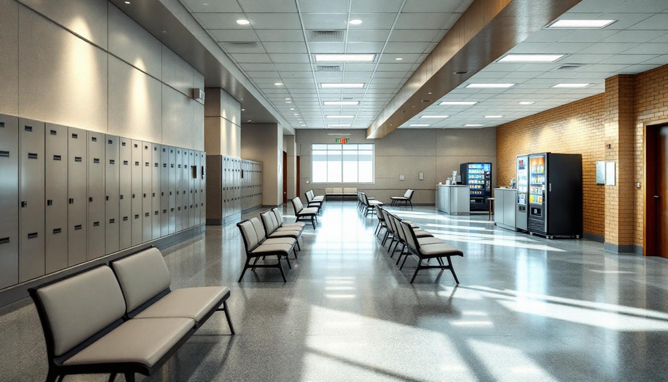 Visitation facilities and waiting area at Lincoln Correctional Center