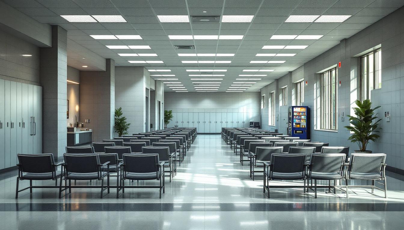 Visitation facilities and waiting area at Pasquotank Correctional Institute