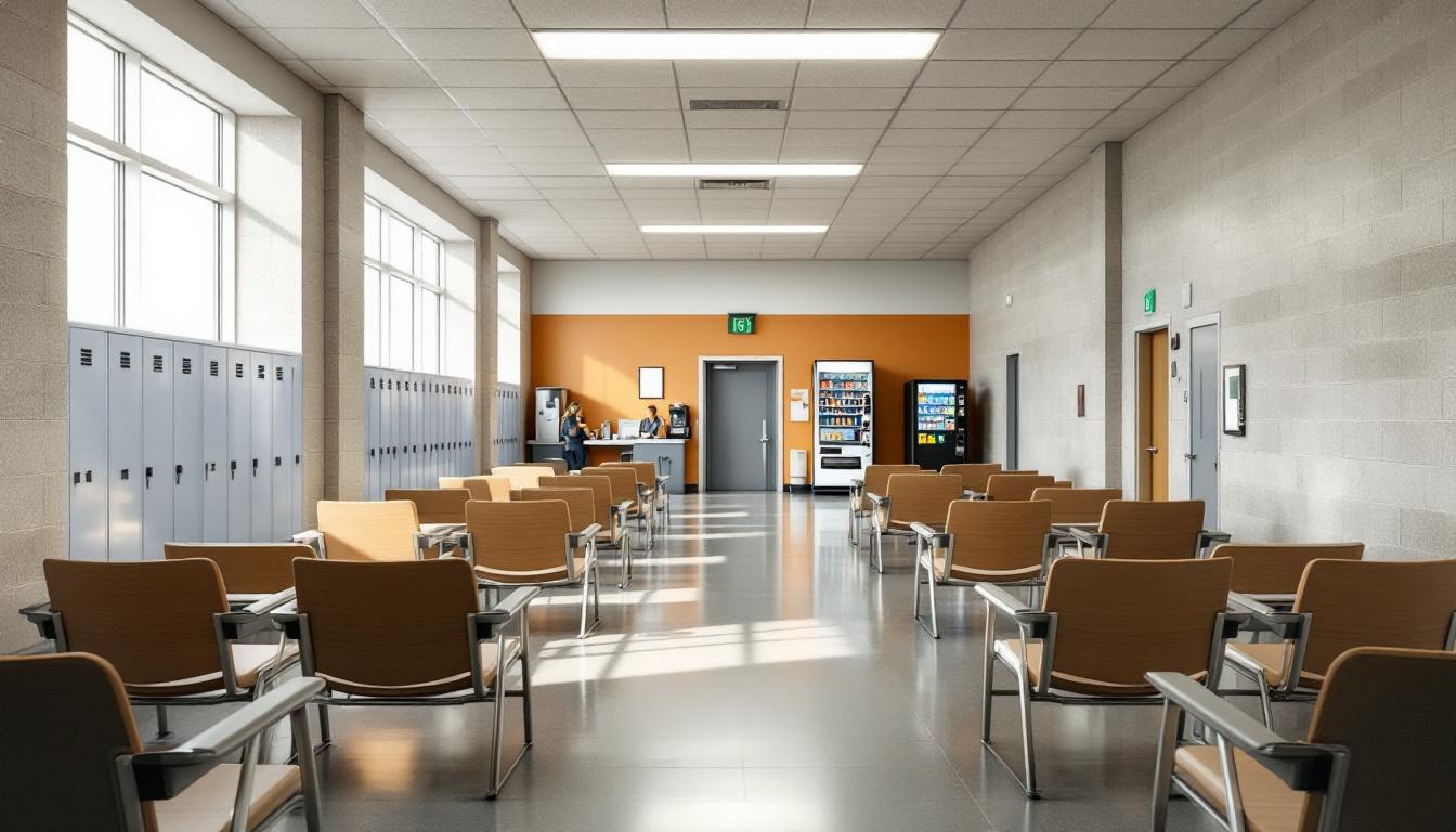 Visitation facilities and waiting area at Rowan County Detention Center