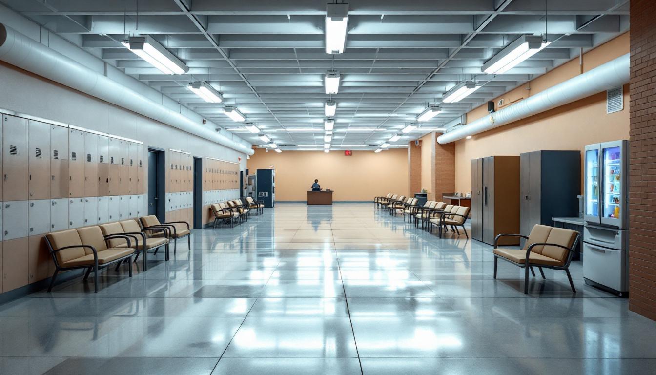 Visitation facilities and waiting area at Gaston Correctional