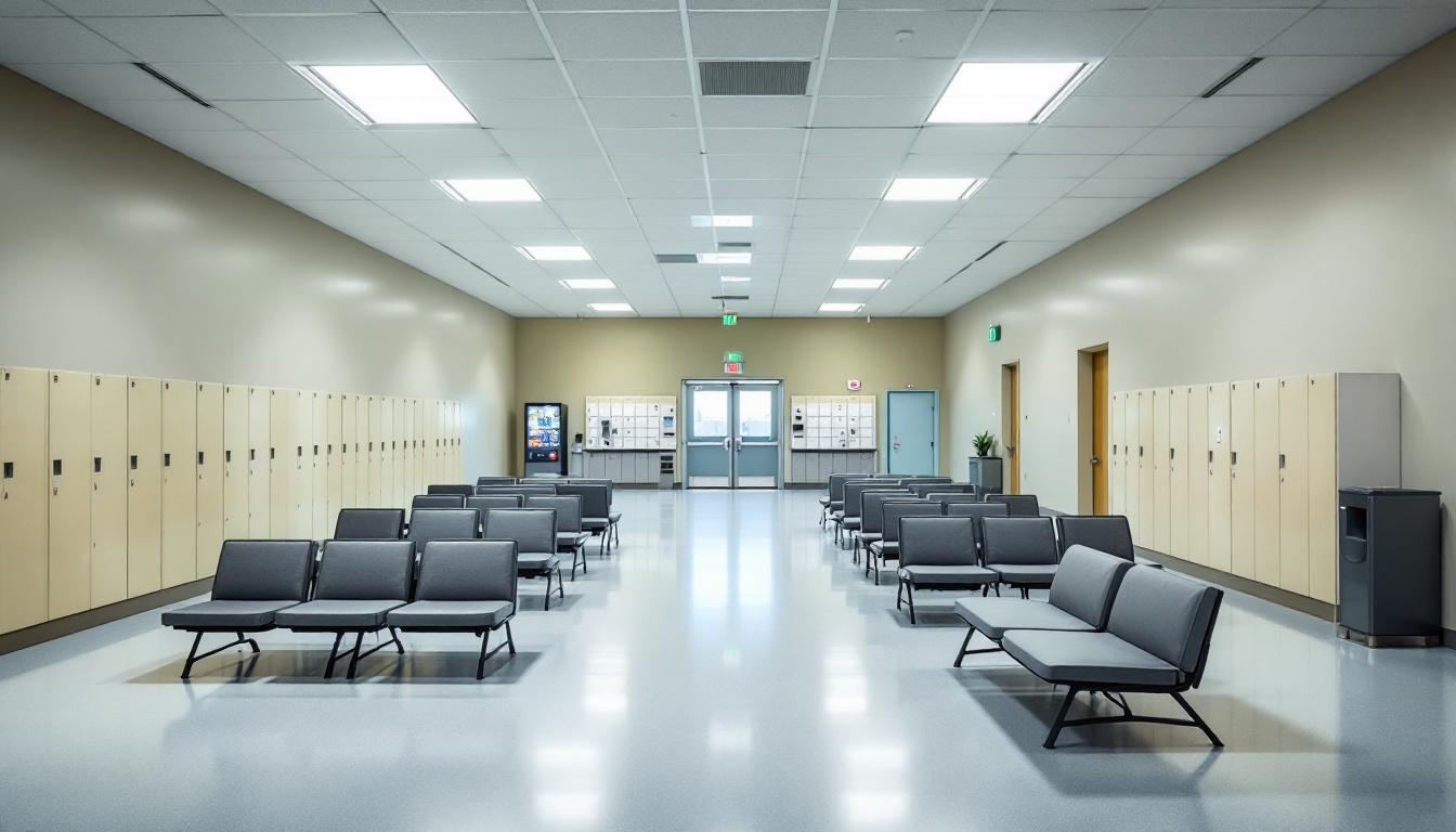Visitation facilities and waiting area at Yadkin County Detention Center