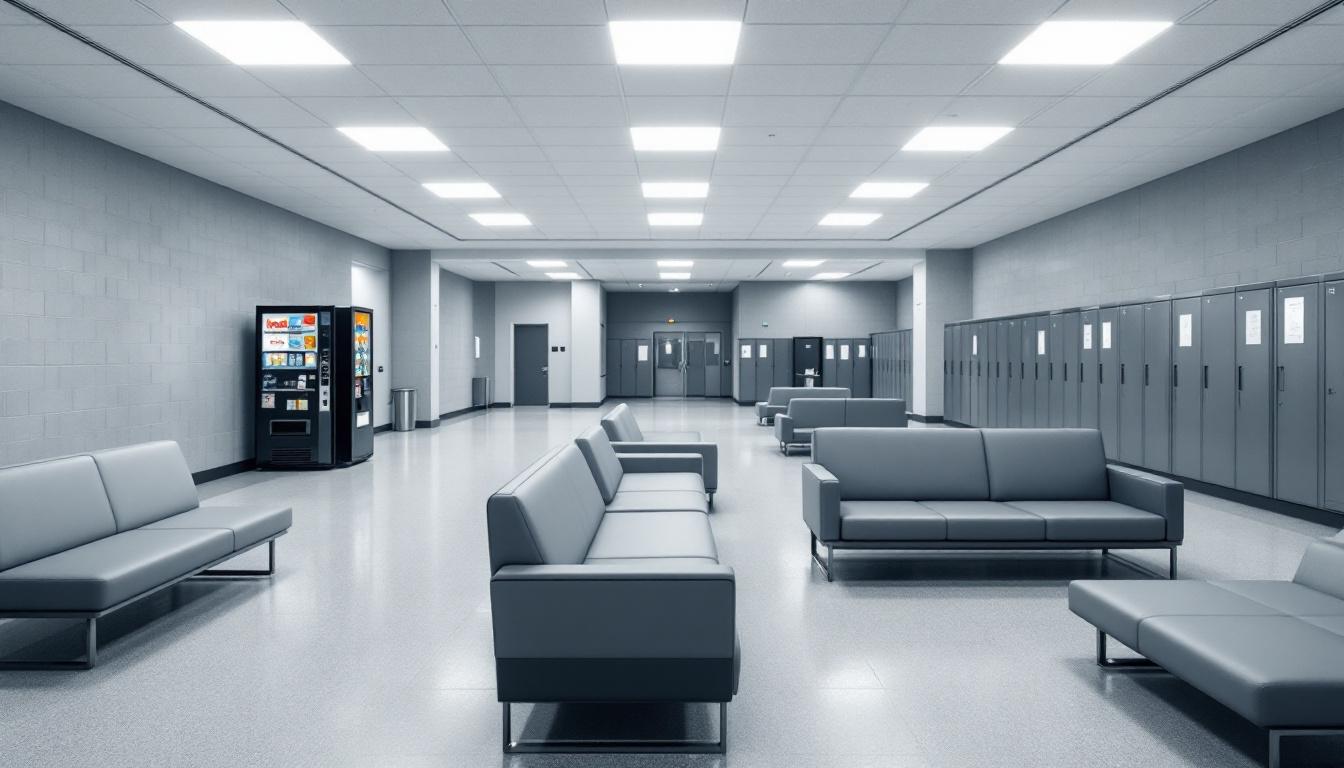 Visitation facilities and waiting area at Forsyth County Detention Center