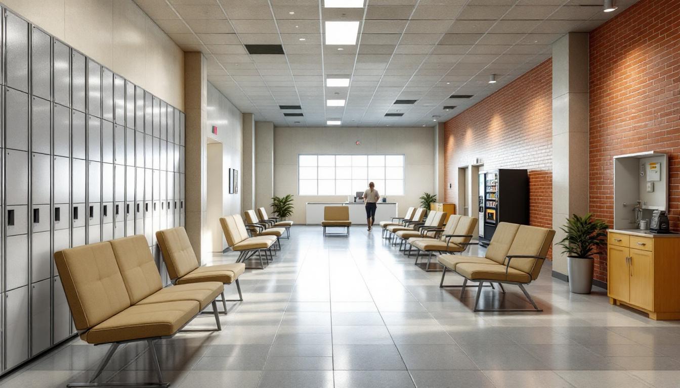 Visitation facilities and waiting area at Granville Correctional Institution