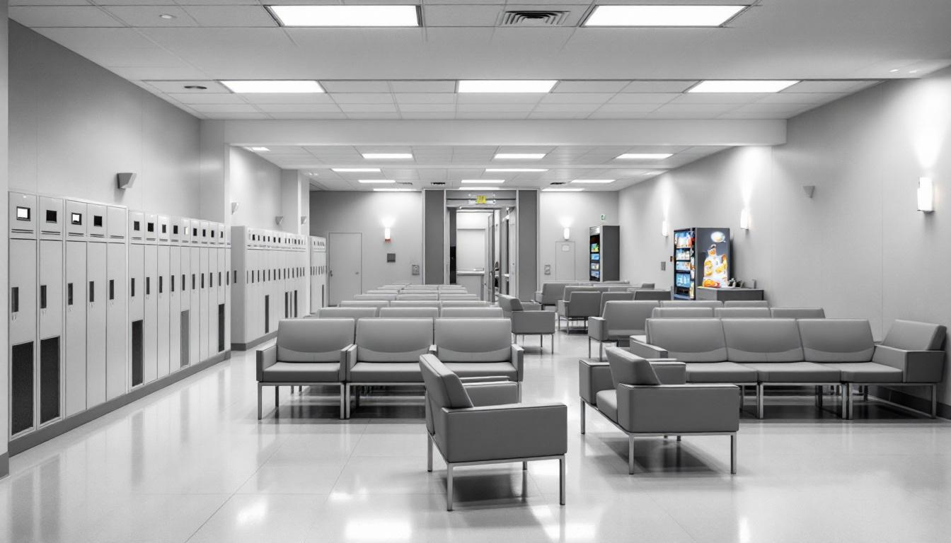 Visitation facilities and waiting area at Nash Correctional Institution