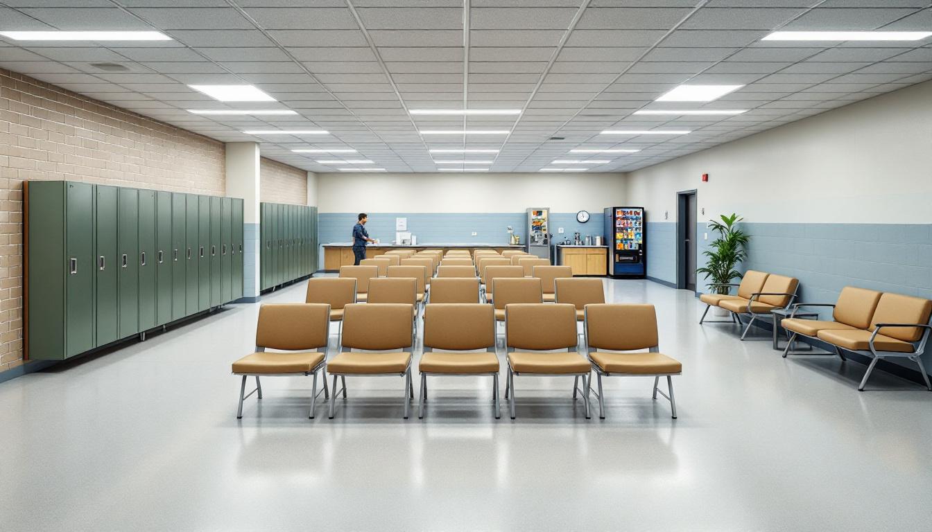 Visitation facilities and waiting area at Guilford County Jail