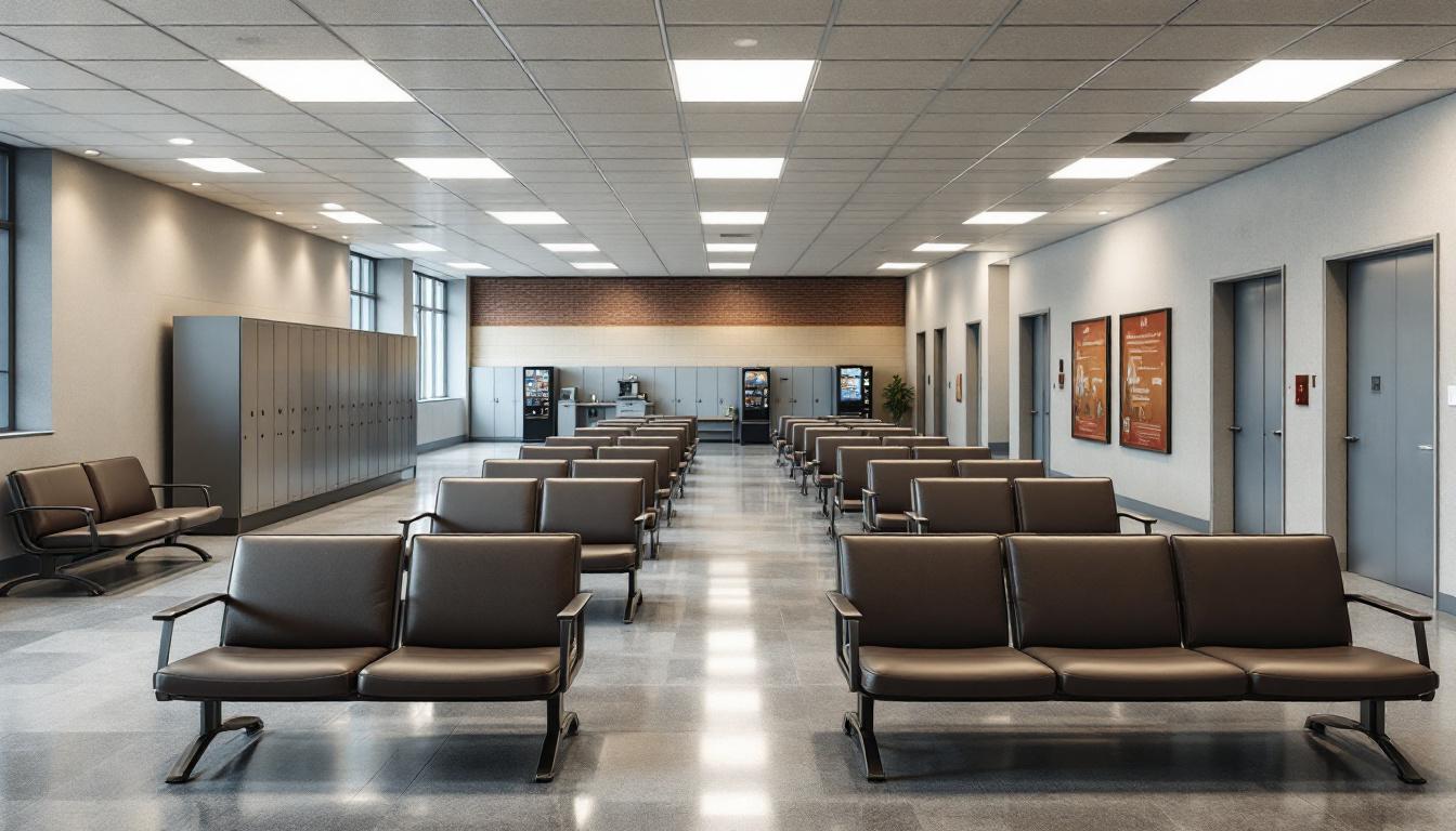 Visitation facilities and waiting area at Scotland Correctional Institution