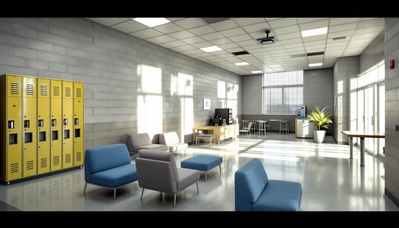 Visitation facilities and waiting area at Harnett County Detention Center