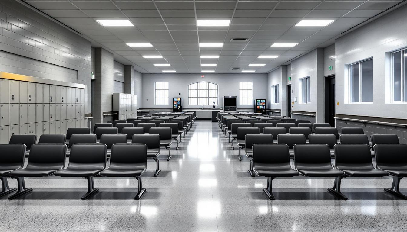Visitation facilities and waiting area at Harnett Correctional Institution