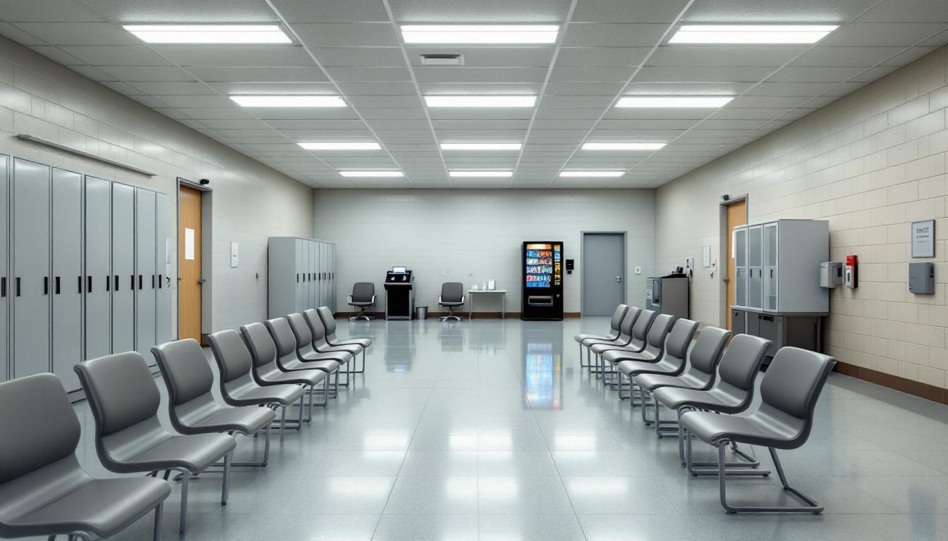 Visitation facilities and waiting area at Bertie Correctional Institution