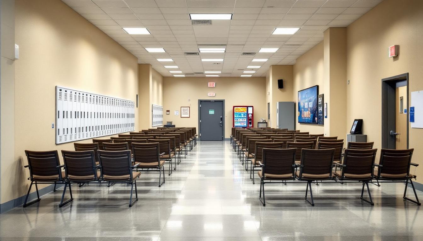 Visitation facilities and waiting area at Foothills Correctional Institute