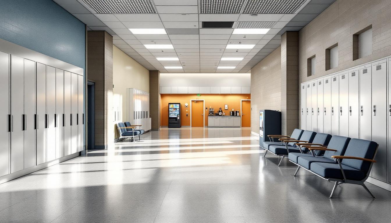 Visitation facilities and waiting area at Carteret Correctional Center