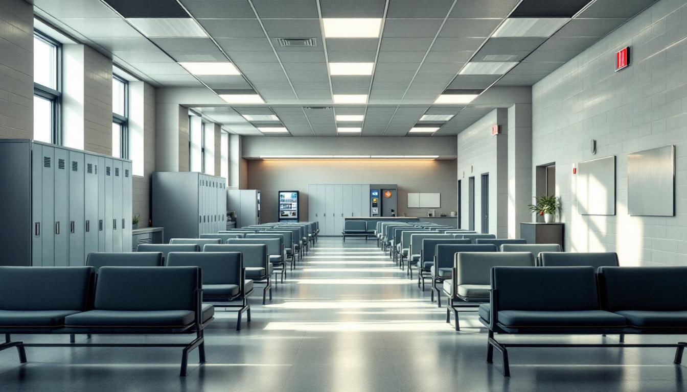 Visitation facilities and waiting area at Macon County Detention Center