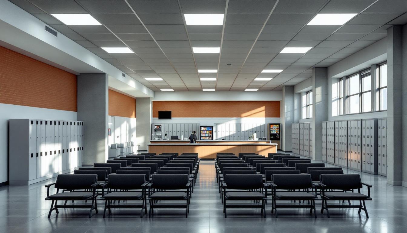 Visitation facilities and waiting area at Stokes County Sheriff's Office