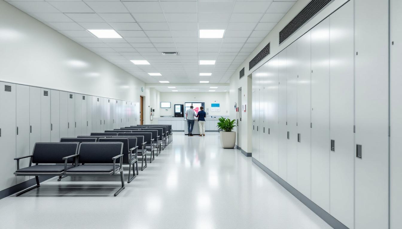 Visitation facilities and waiting area at Caldwell Corrections Center