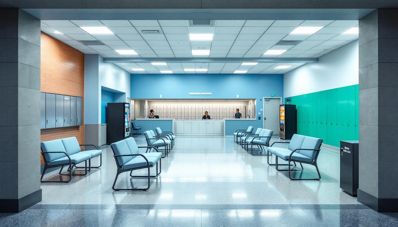 Visitation facilities and waiting area at Wayne County Jail