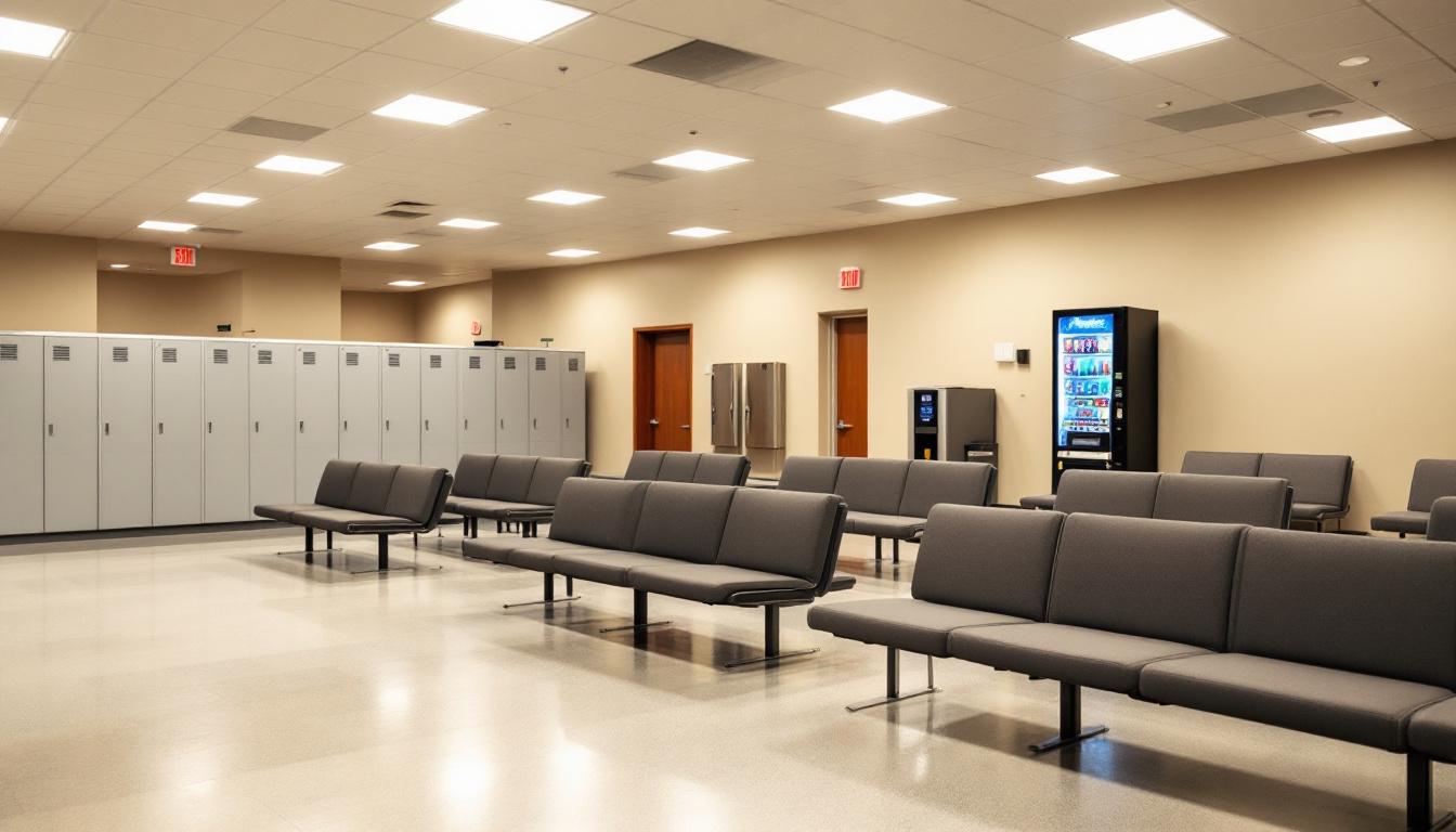Visitation facilities and waiting area at Tyrrell Prison Work Farm