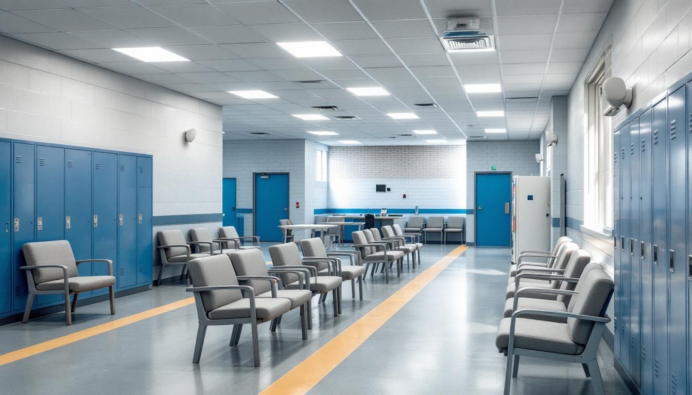 Visitation facilities and waiting area at Wilson County Sheriff