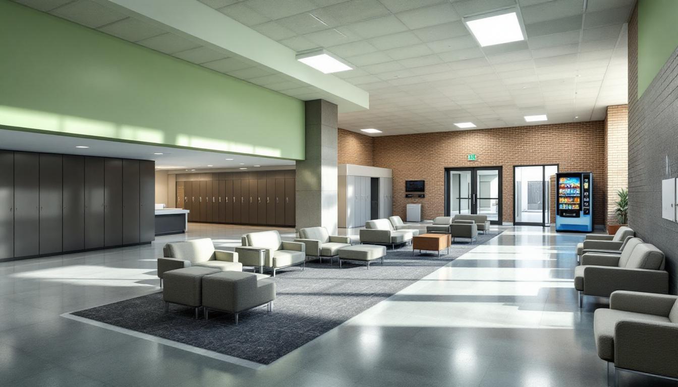 Visitation facilities and waiting area at FCI Beckley