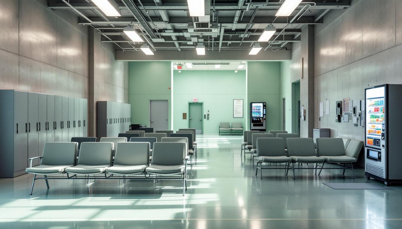 Visitation facilities and waiting area at Lincoln Correctional Center