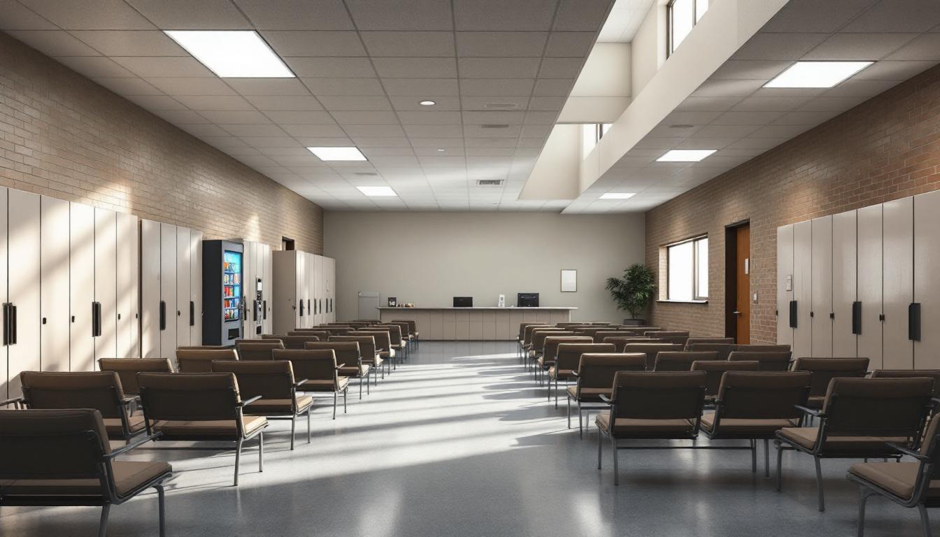 Visitation facilities and waiting area at Hyde Correctional Institute