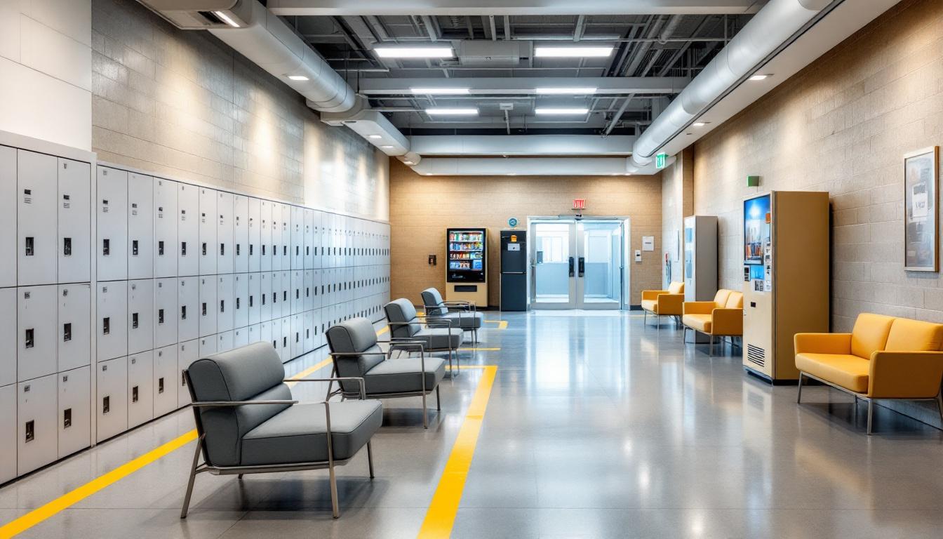 Visitation facilities and waiting area at Pender Correctional Institution