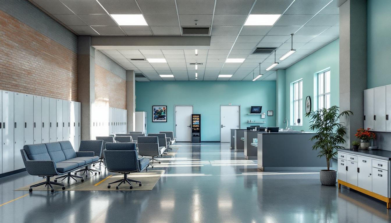 Visitation facilities and waiting area at Swannanoa Correctional Center for Women