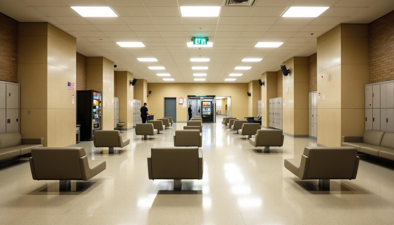Visitation facilities and waiting area at County Jail