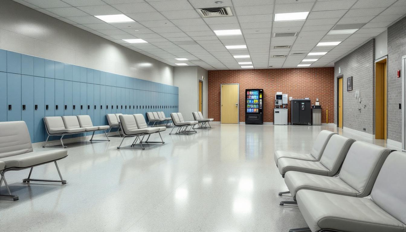 Visitation facilities and waiting area at High Desert State Prison