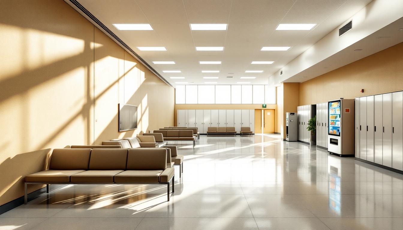 Visitation area at Centinela State Prison