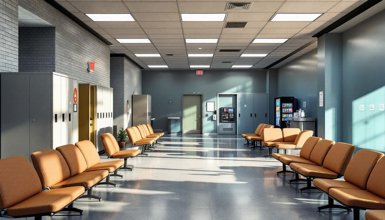 Visitation facilities and waiting area at Mule Creek State Prison