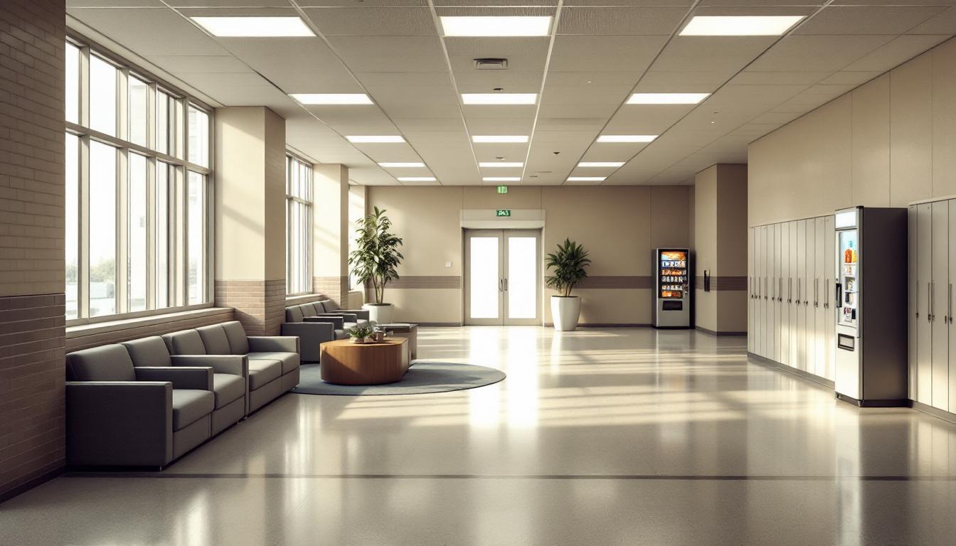Visitation facilities and waiting area at California State Prison