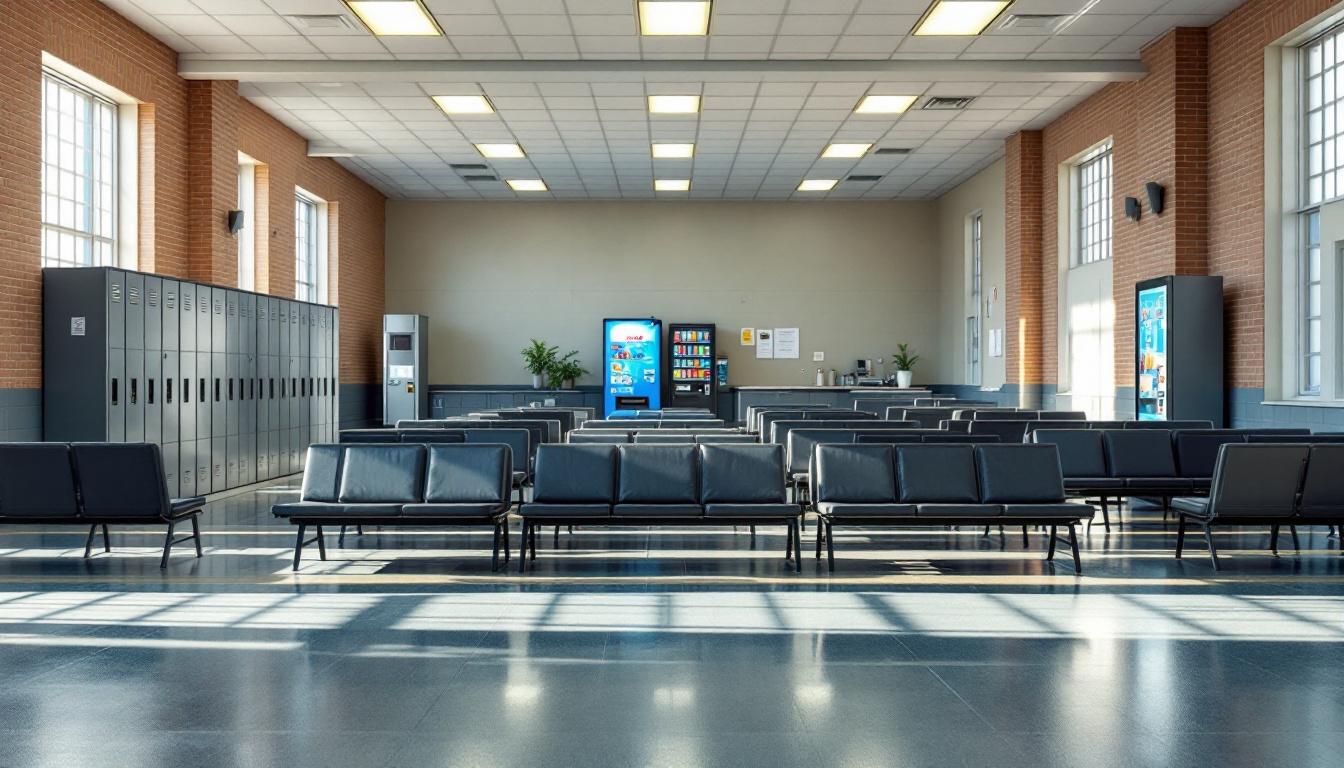 Visitation area at Valley State Prison
