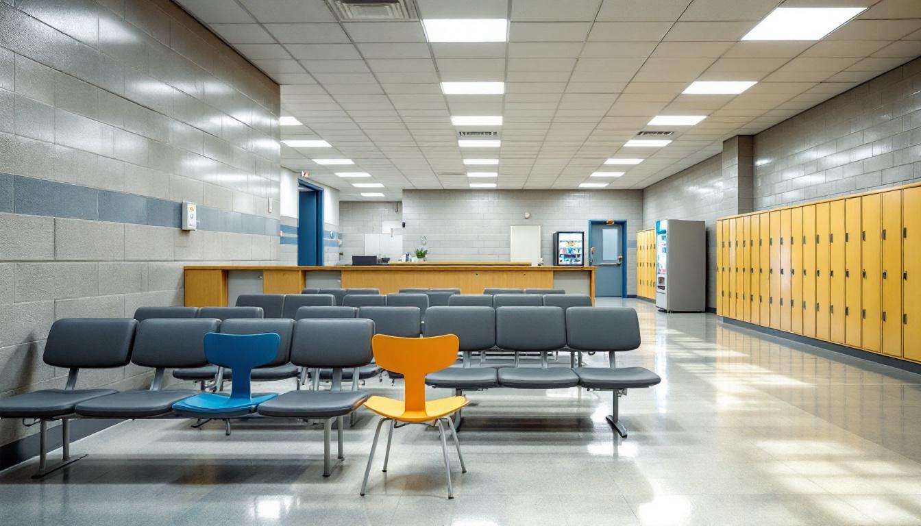 Visitation facilities and waiting area at Pelican Bay State Prison