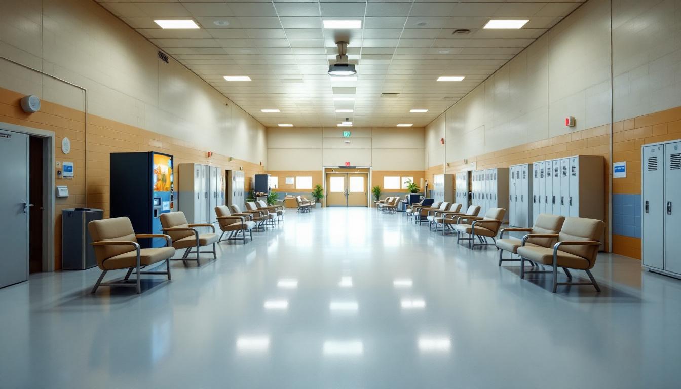Visitation area at California Institution for Men